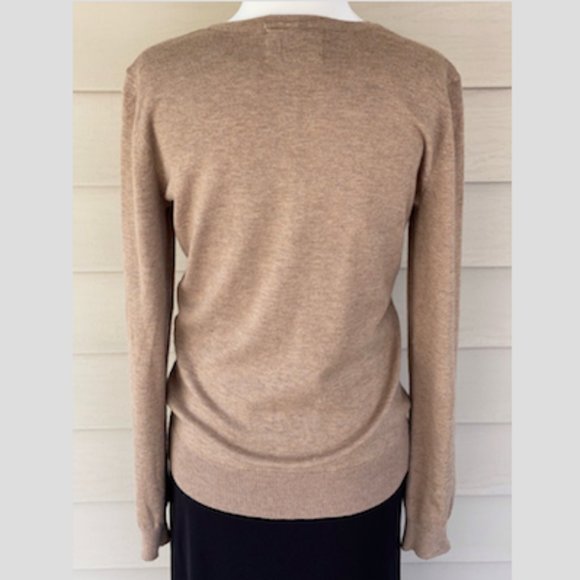 Debbie Morgan Jeweled Cardigan Sweater Suede Brown Size M - Picture 2 of 8